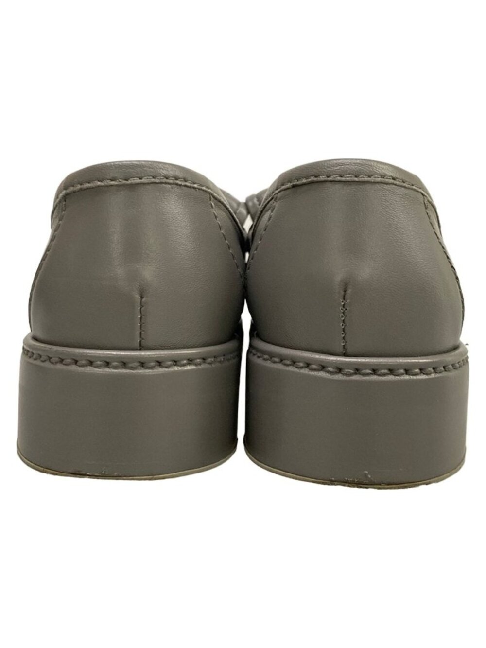 Chanel Loafers 37 C Gray Silver Turnlock Lambskin - Picture 6 of 14